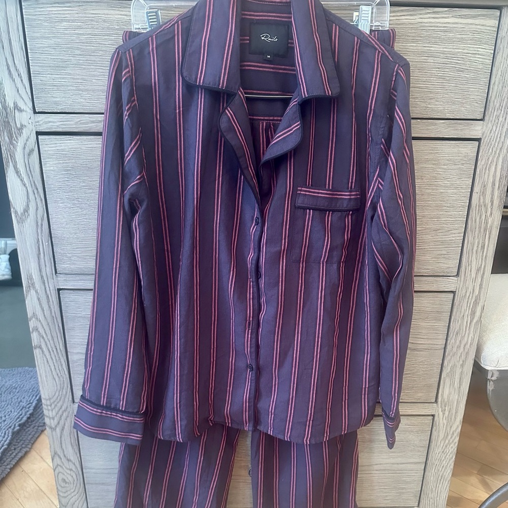 Women’s Rails Pajama Set - Navy and dark pink Stripes. Size M.